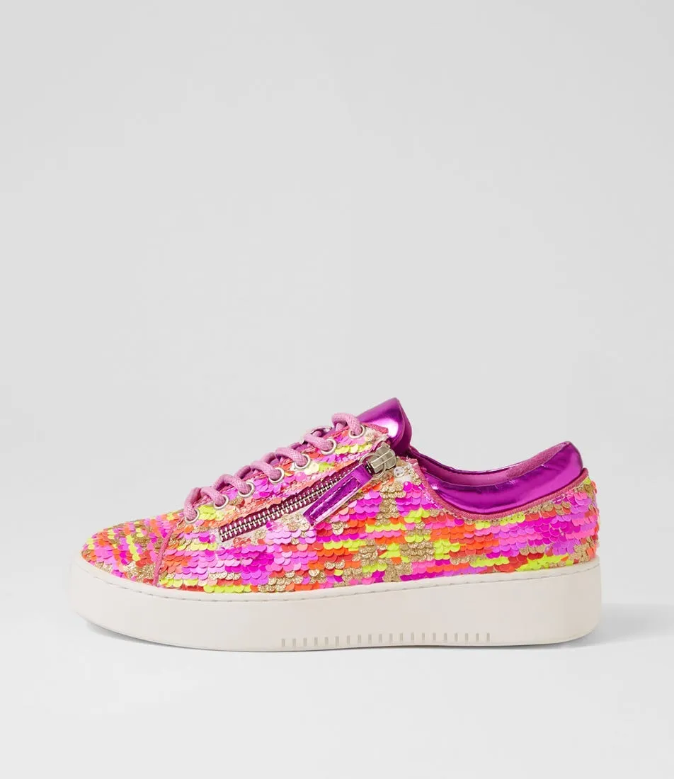 I LOVE BILLY Liberace Neon Pop Sequin Sneakers