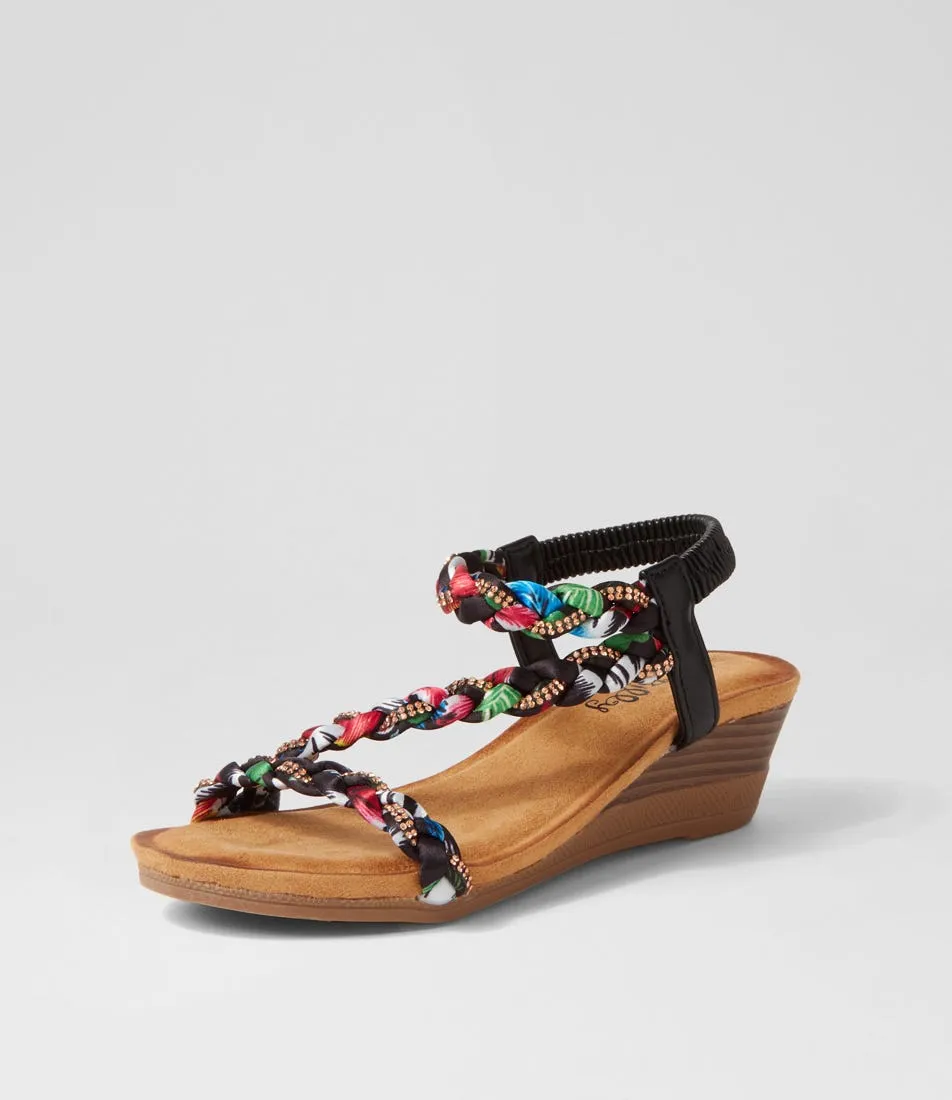 I LOVE BILLY Shiseen Black Multi Sandals