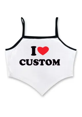 I Love Custom Bandana Crop Tank