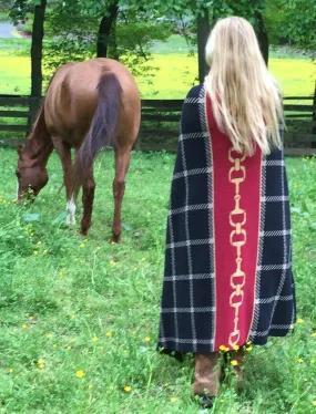 In2Green - Equestrian Horse Bit Plaid Throw Blanket
