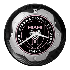 Inter Miami CF: Soccer Ball - Ribbed Frame Wall Clock