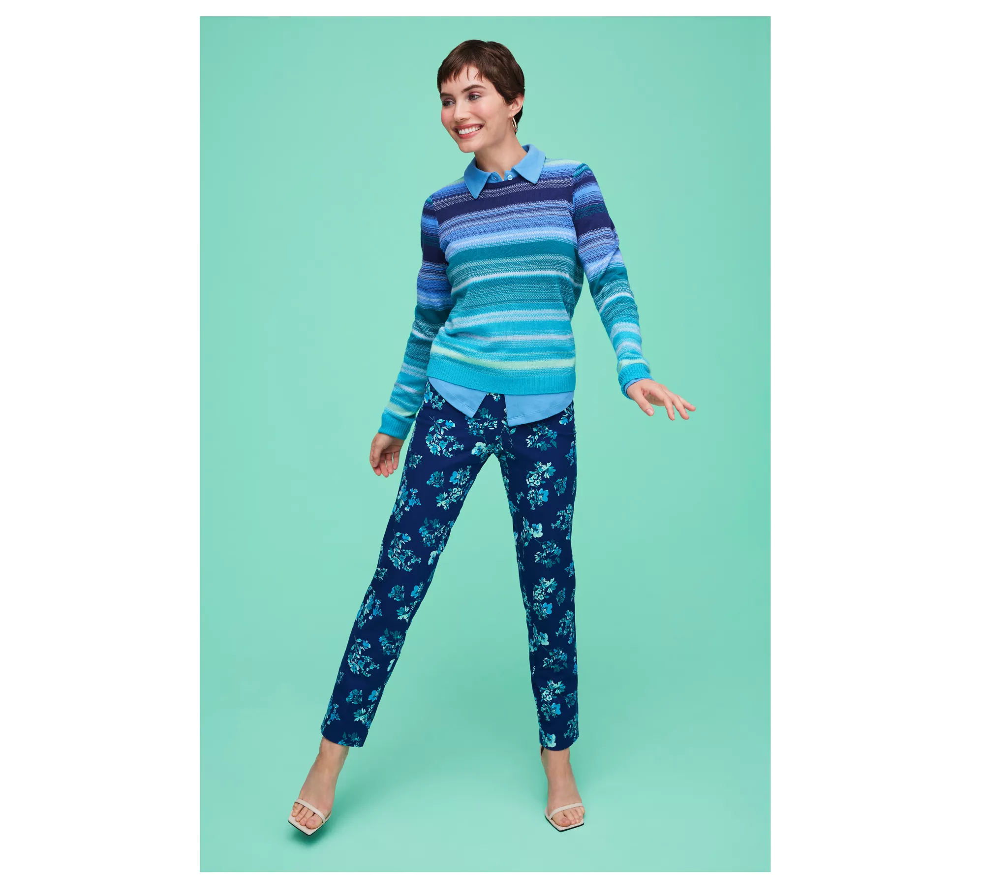 Isaac Mizrahi Live! Tall 24/7 Stretch Straight Leg Printed Pants