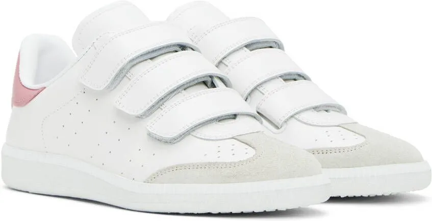 Isabel Marant White & Pink Beth Sneakers