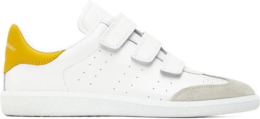 Isabel Marant White & Yellow Beth Sneakers
