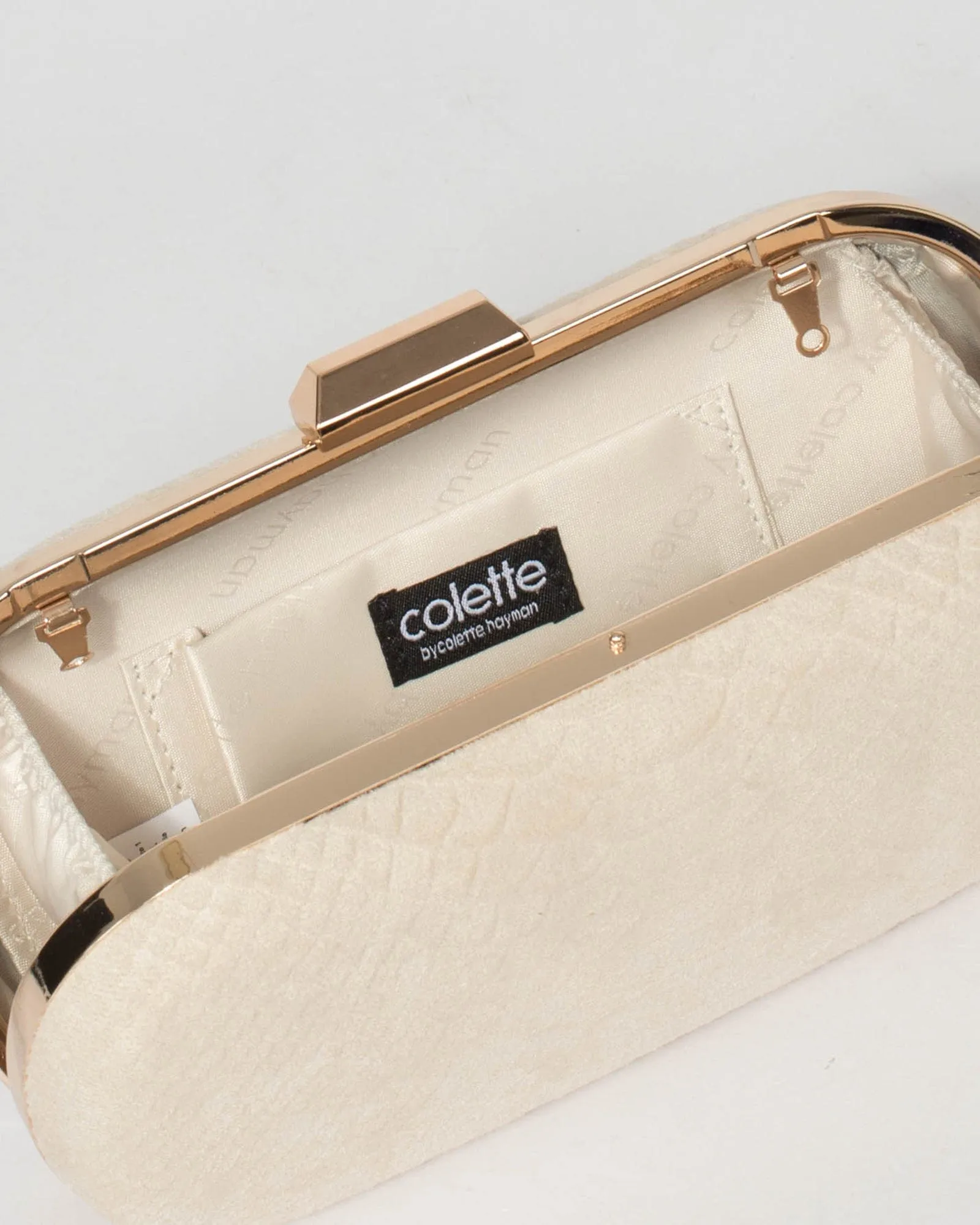 Ivory Alana Lattice Clutch Bag