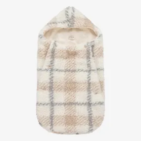 Ivory Check Sherpa Fleece Baby Nest (74cm)