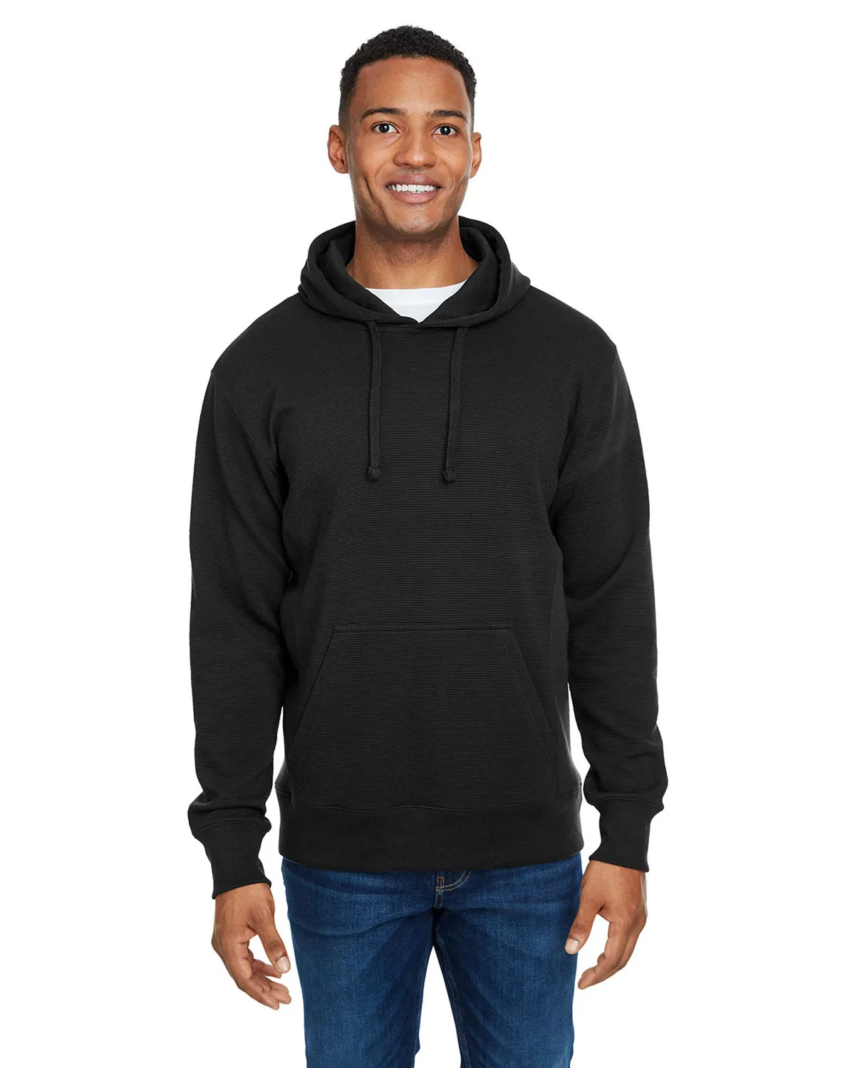 J America JA8706 Men Ripple Fleece Pulllover Hooded Sweatshirt