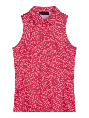 J. Lindeberg Dena Print Sleeveless Golf Top