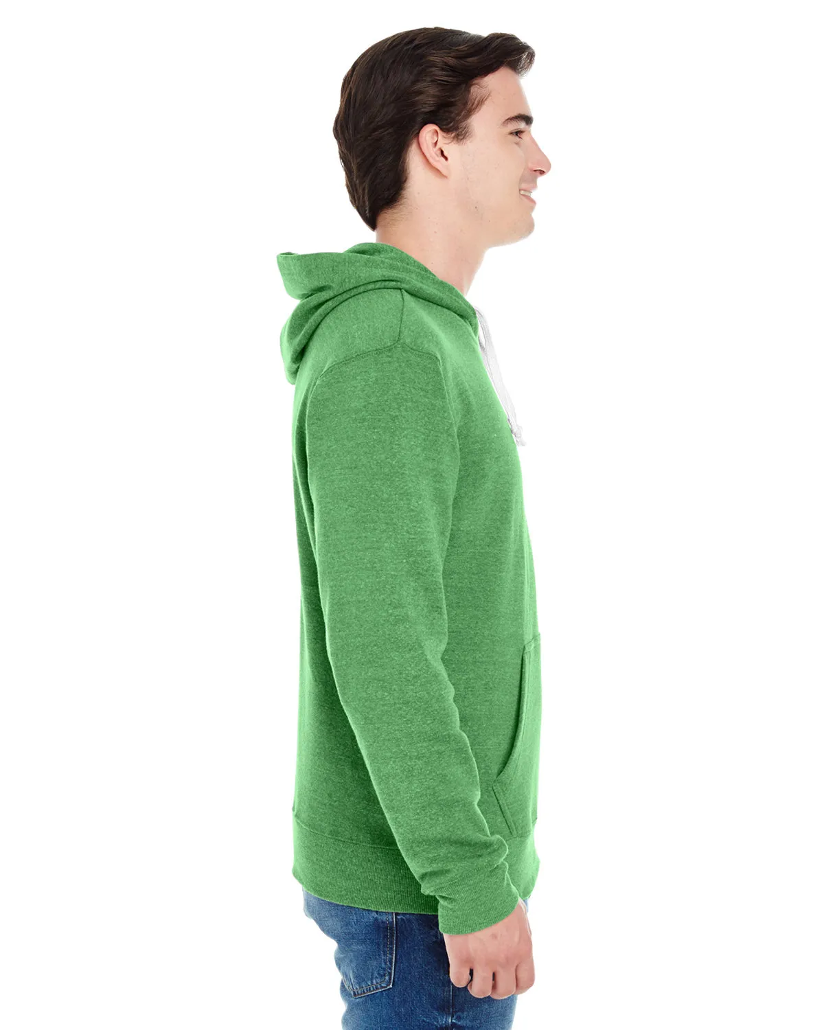 J8871 J-America Adult Tri-Blend Hooded Fleece SKU: J8871