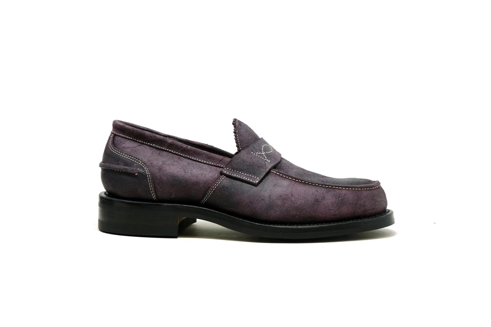 Jack Western Penny Loafers Carmenere Waxed Suede- CF Stead