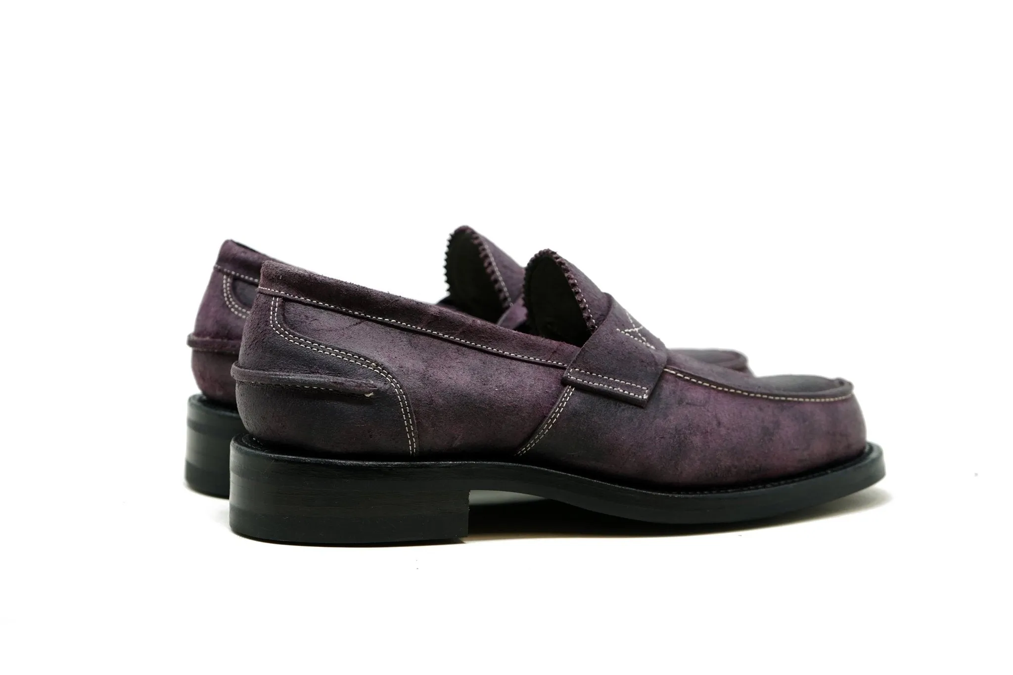 Jack Western Penny Loafers Carmenere Waxed Suede- CF Stead