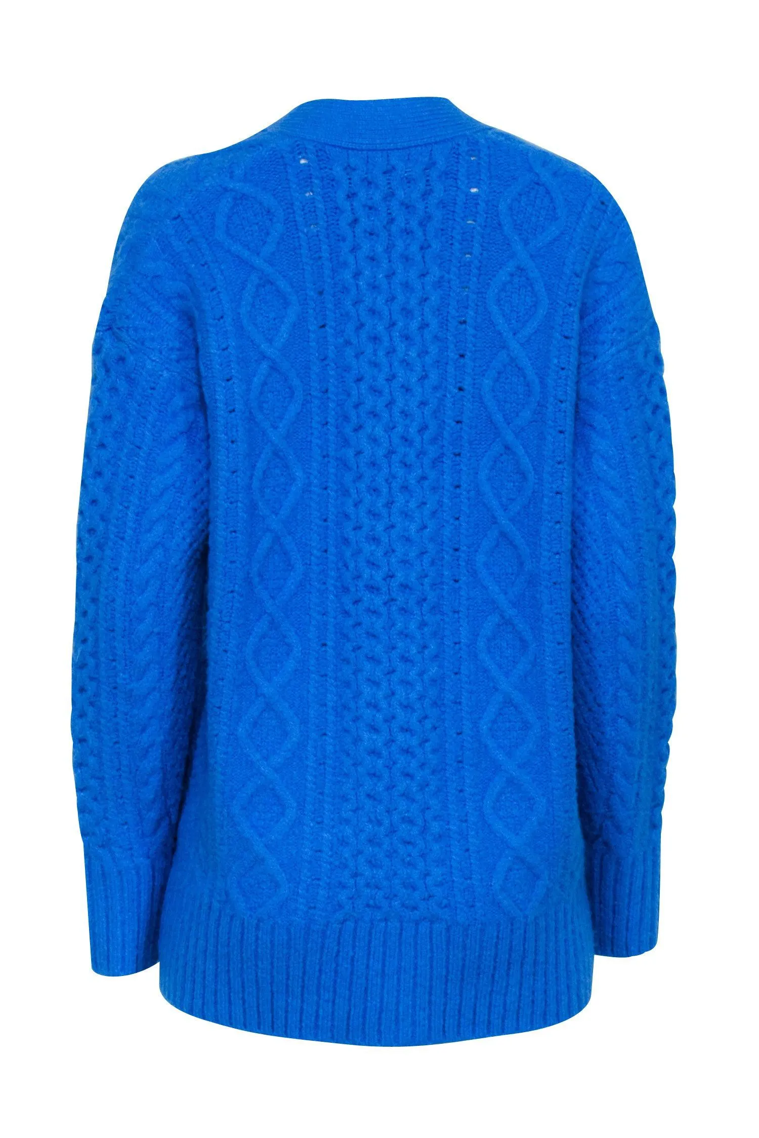 J.Crew - Pool Blue Chunky Knit Wool Blend Cardigan Sz S