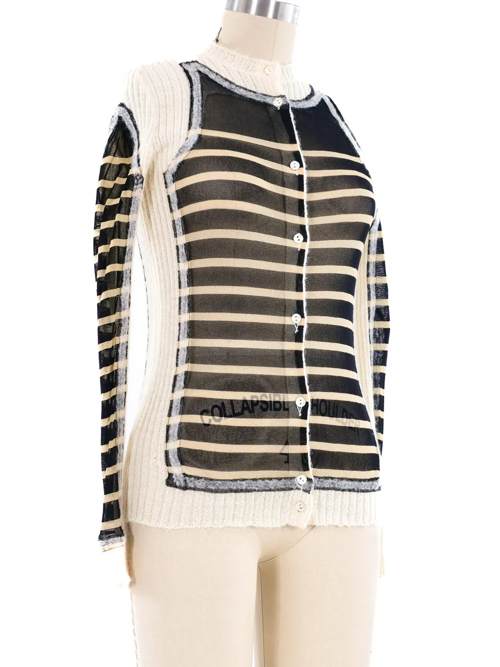 Jean Paul Gaultier Mesh Panel Knit Cardigan