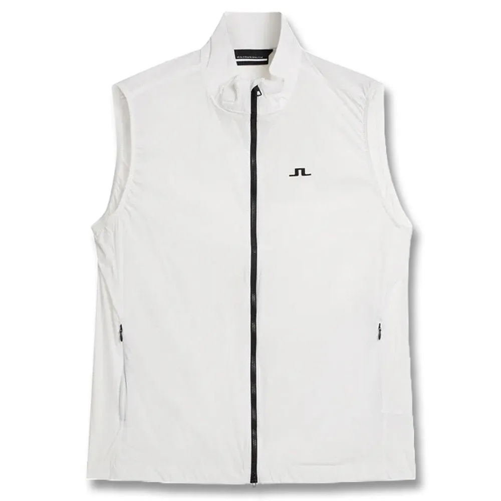 J.Lindeberg Ash Light Packable Golf Vest White - SS24