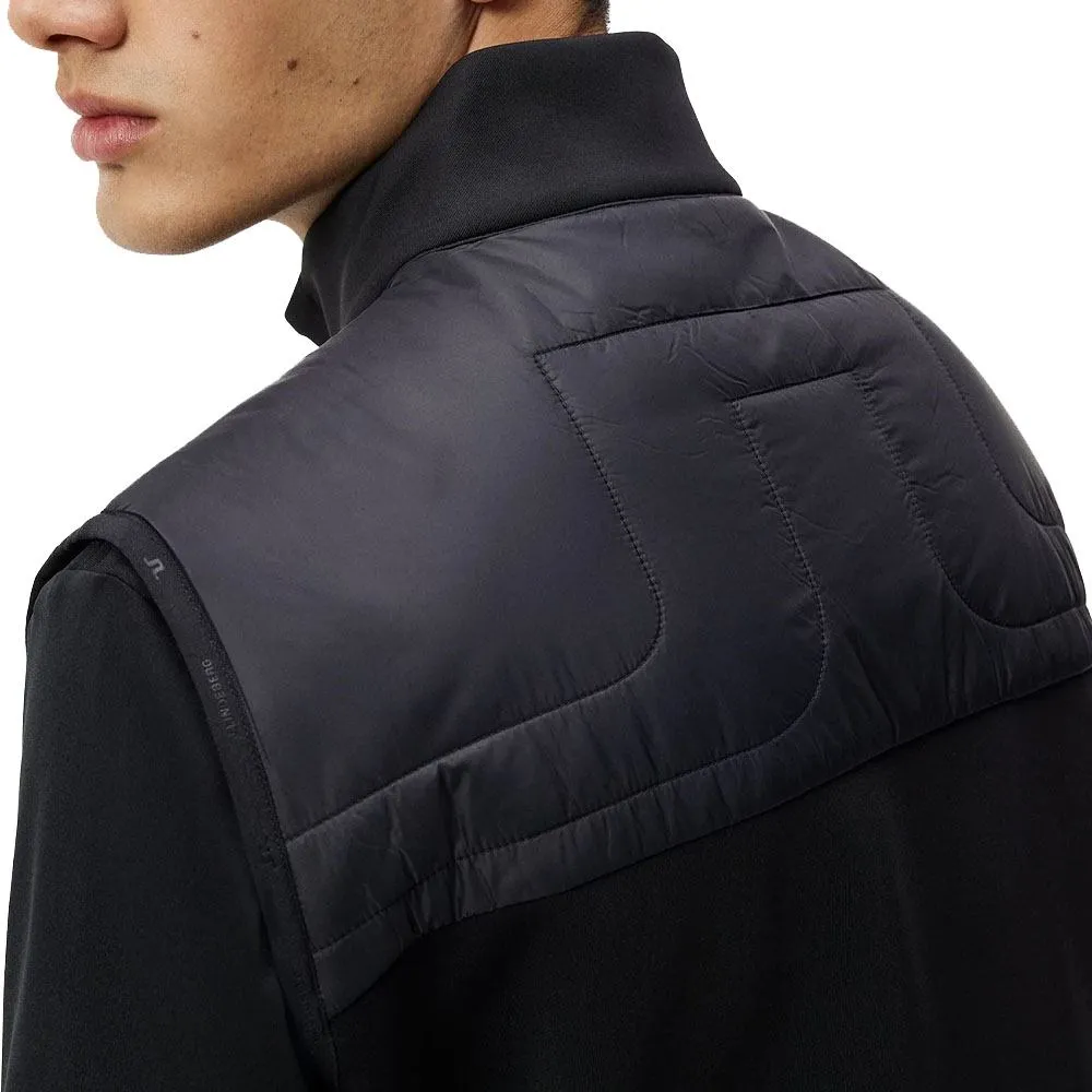 J.Lindeberg Martino Quilt Hybrid Golf Vest Black - SS24