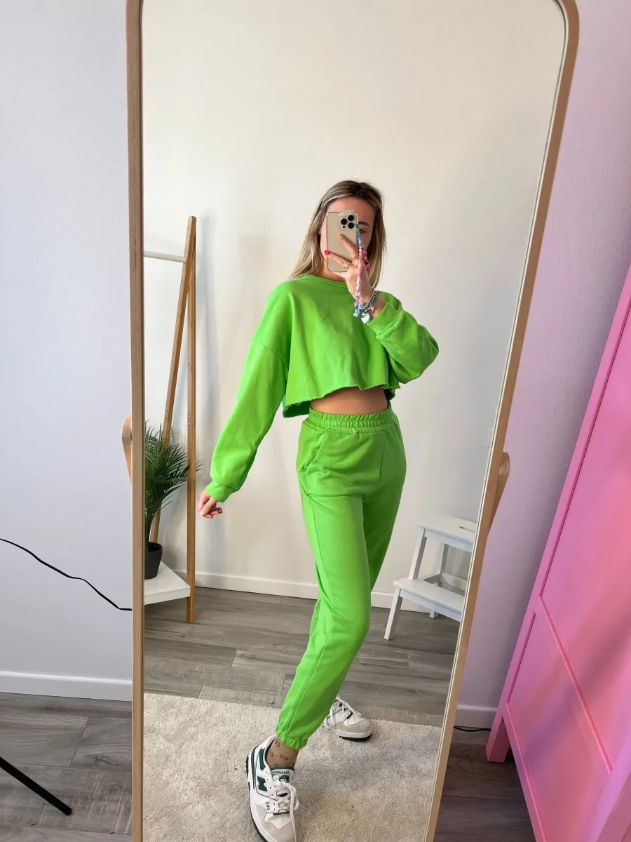 Joggers verdi con fondo elastico