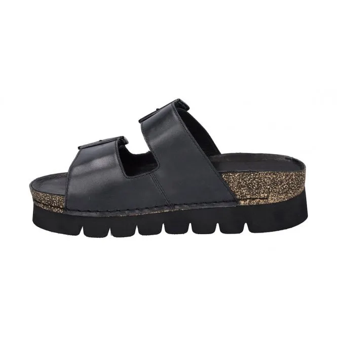 JOSEF SEIBEL  Womens Alice 01 Black Double Strap Sandals 66701 815 100