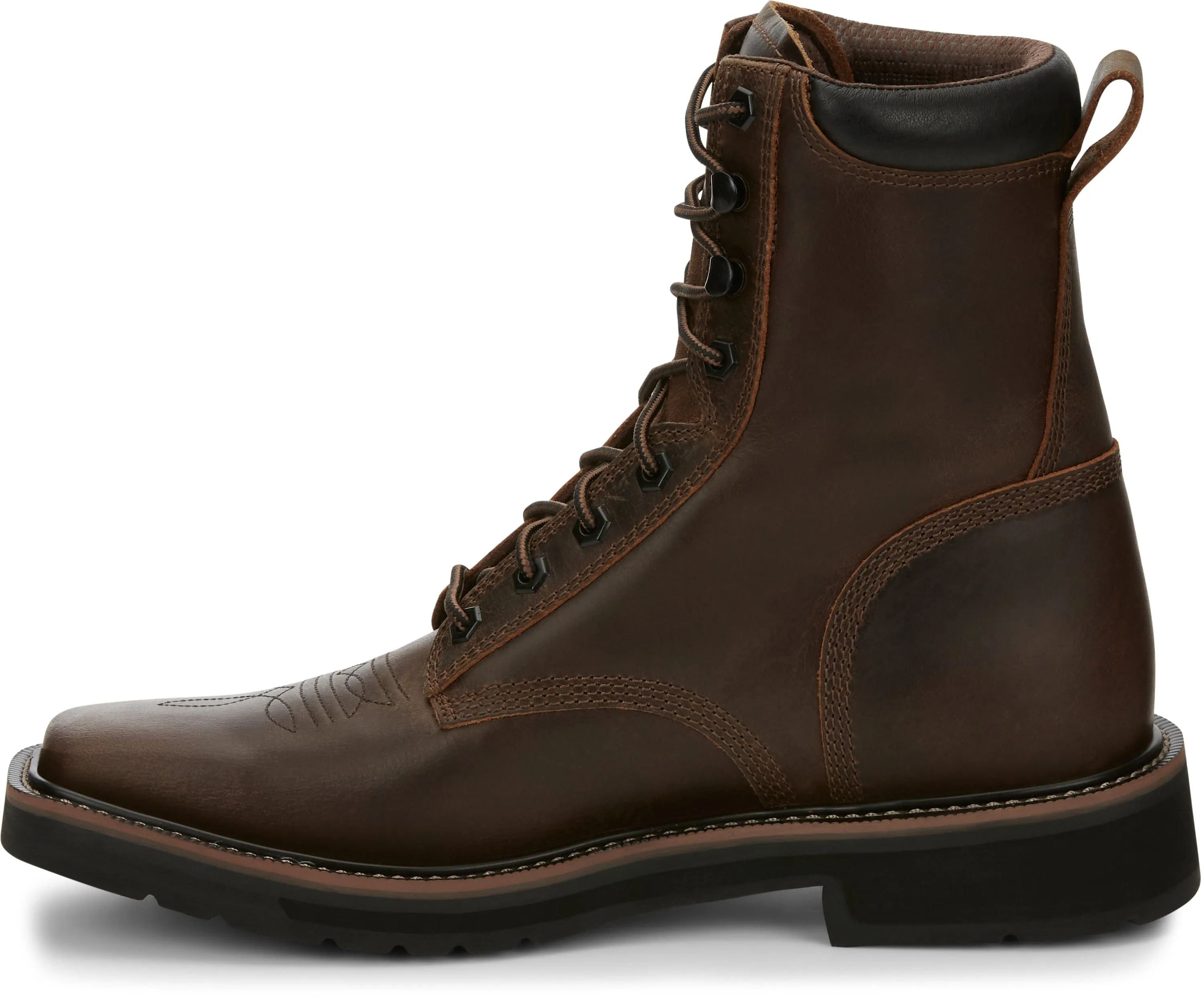 Justin Men's Pulley Aged Brown Lace-Up Work Boot SE681