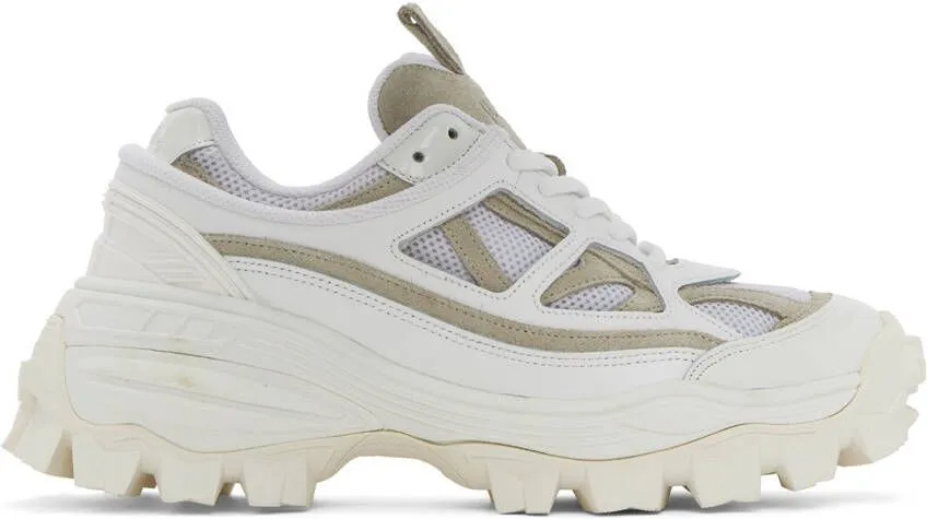 Juun.J White Double Layered Sneakers