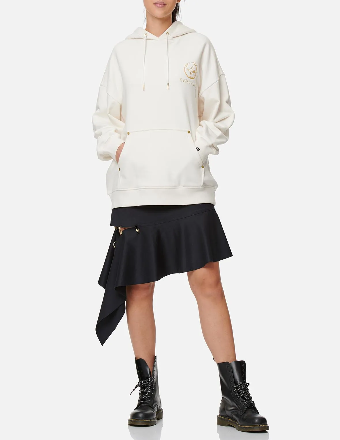 Kamon and Logo Embroidered Hoodie