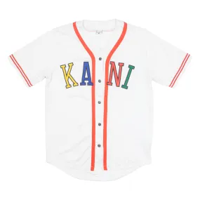 KARL KANI Button Up Baseball Mens Jersey White USA V-Neck L