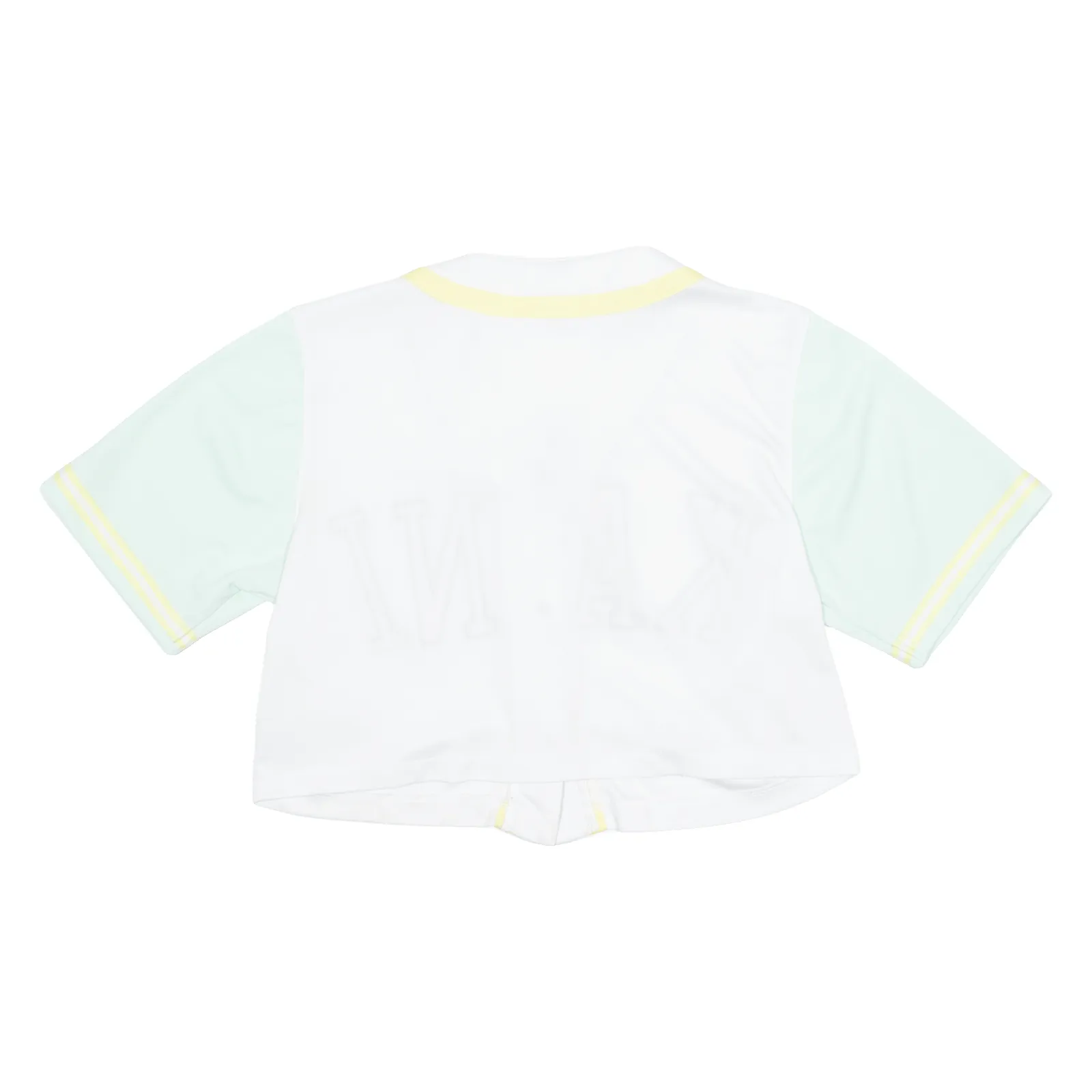 KARL KANI Cropped Baseball Button Up Womens Jersey White V-Neck XS