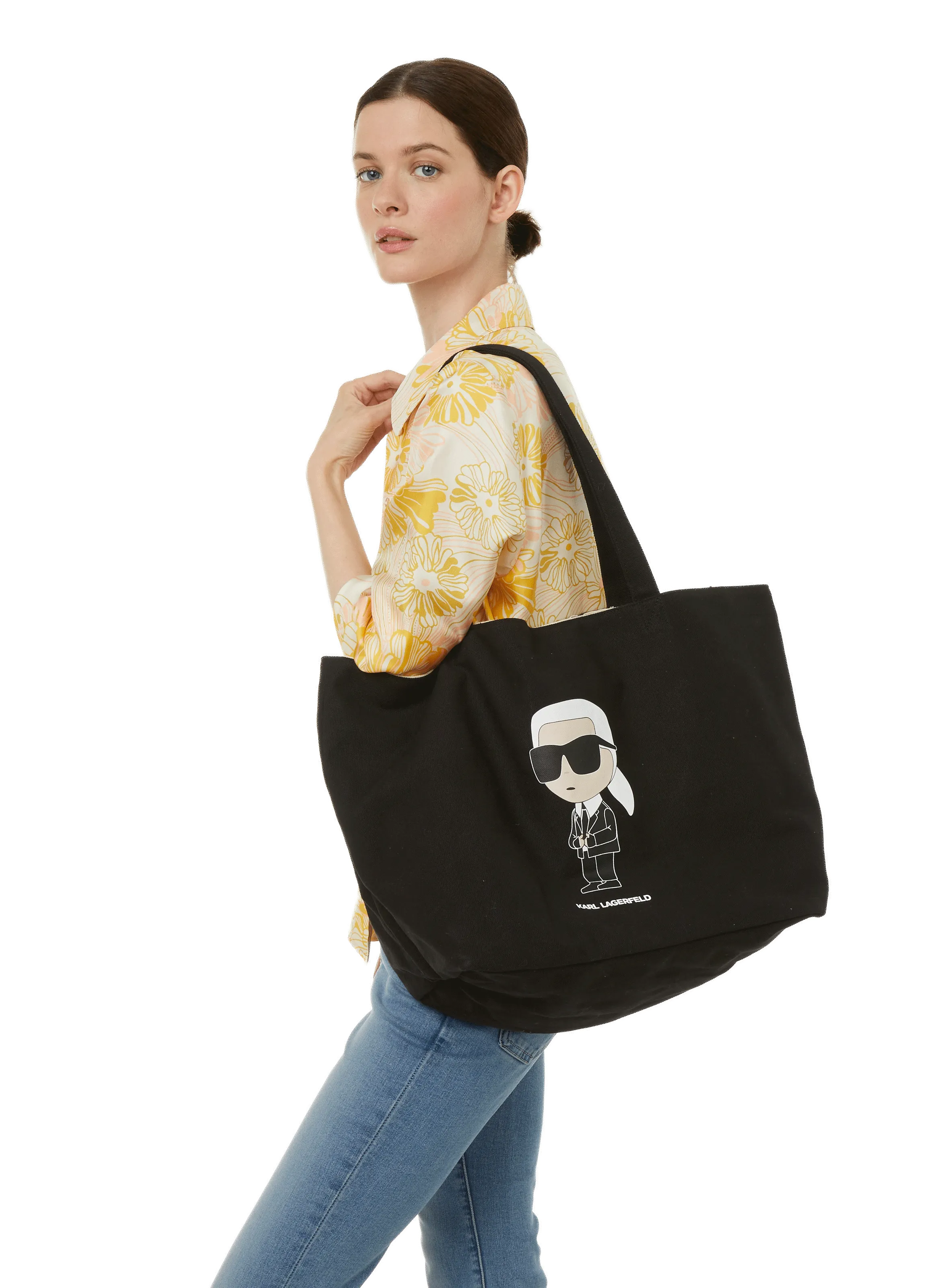 Karl lagerfeld  K/Ikonik 2.0 cotton tote bag  - Black