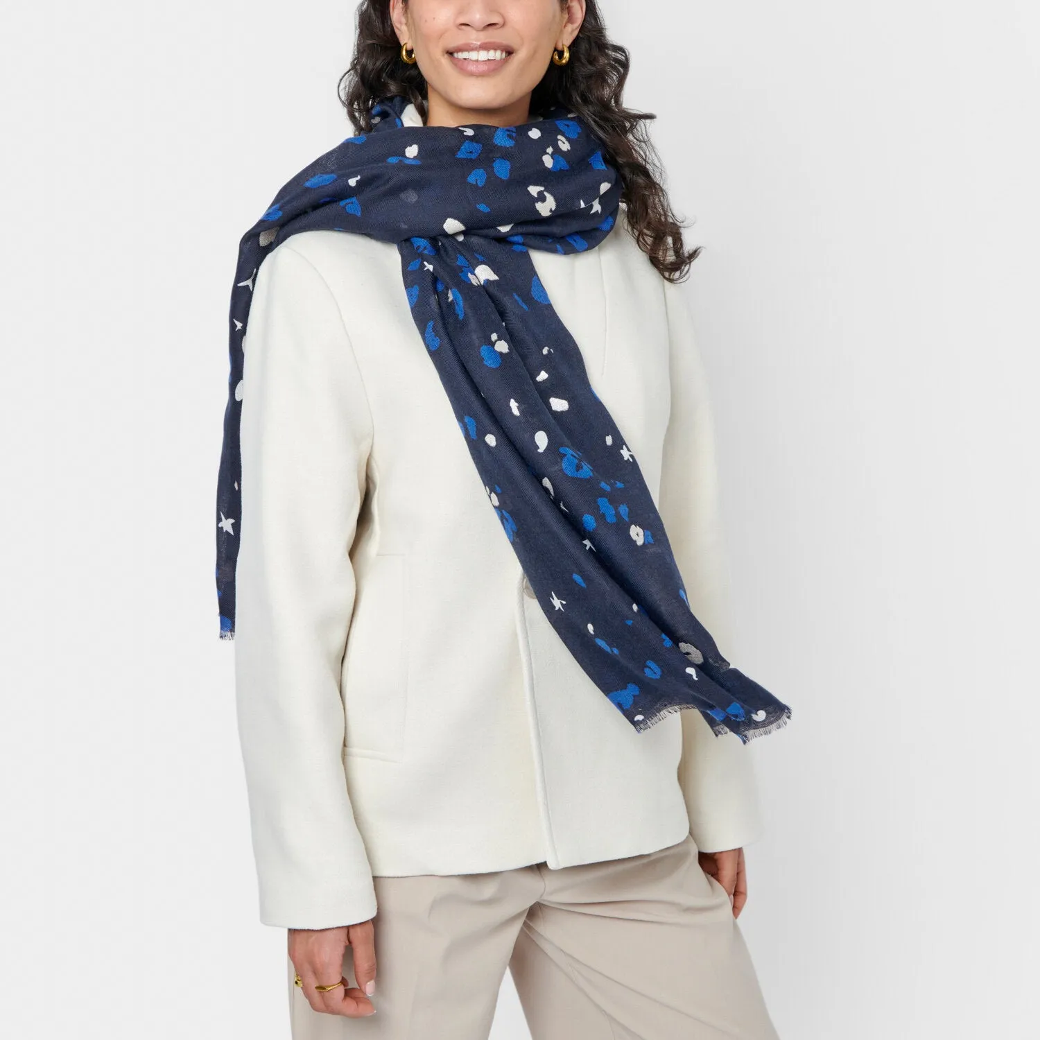 Katie Loxton Confetti Star Printed Foil Scarf