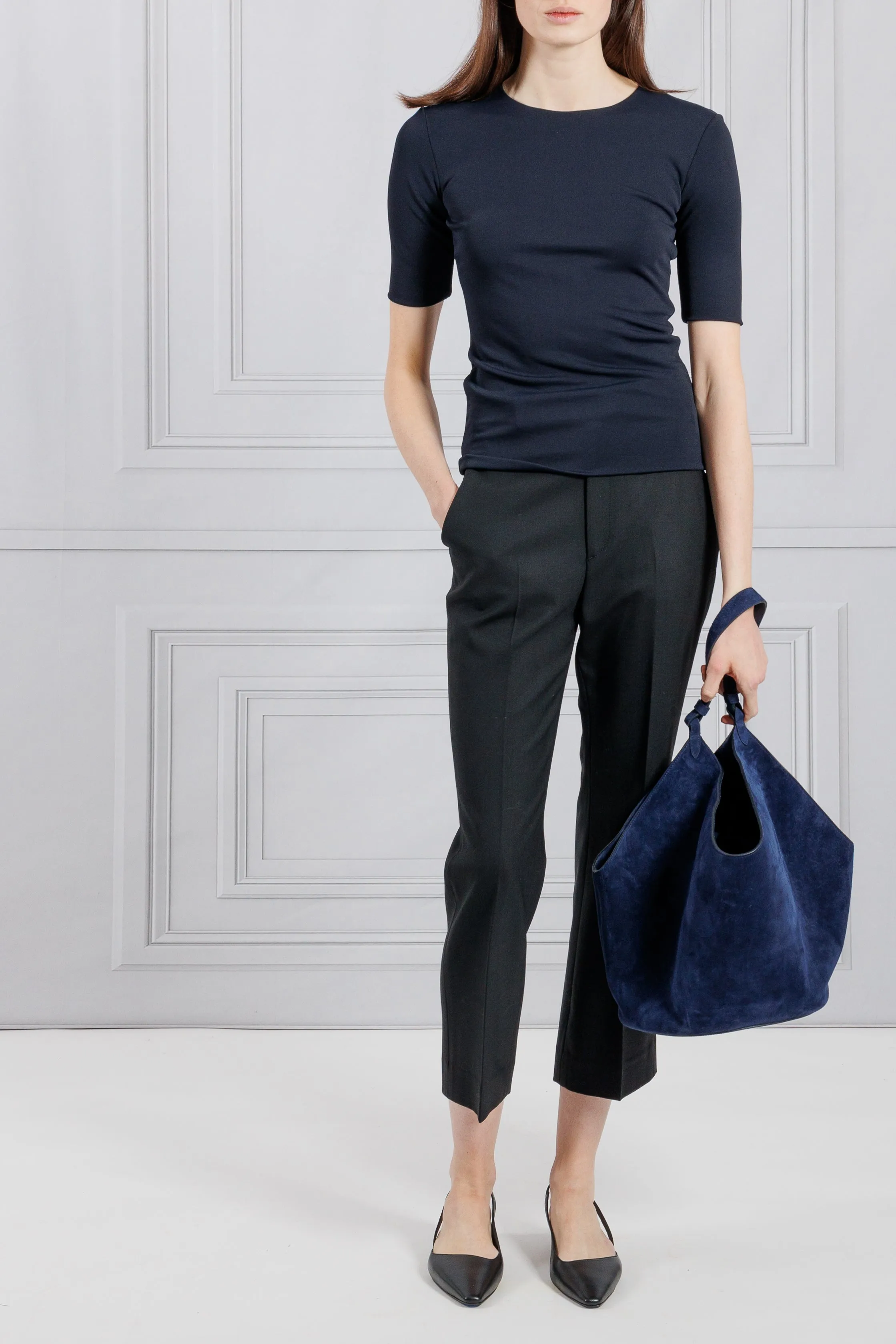Khaite | Medium Navy Lotus Bag 