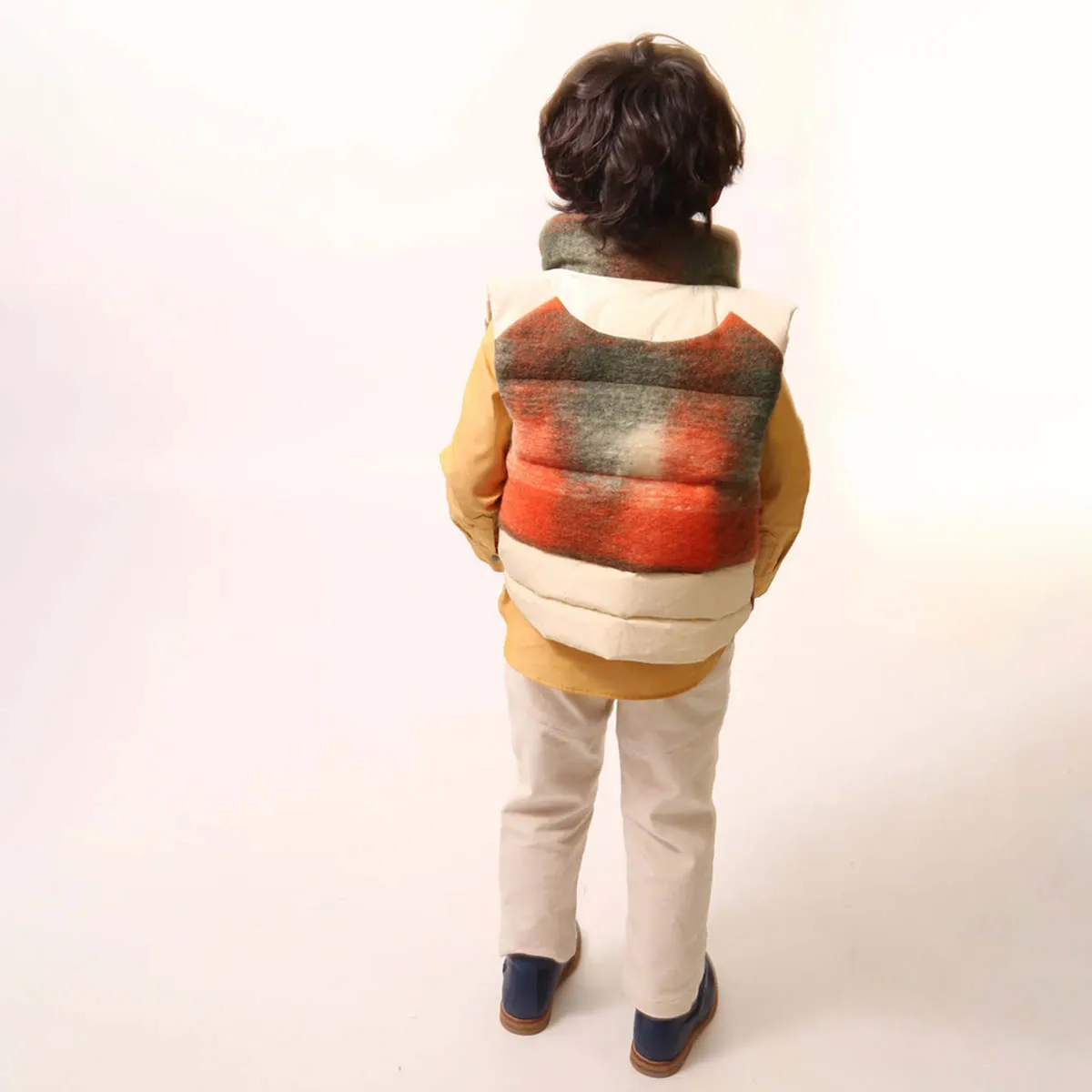 Kids Tia Cibani Kids Child Patchwork Vest - Celtic Orange Mix Plaid