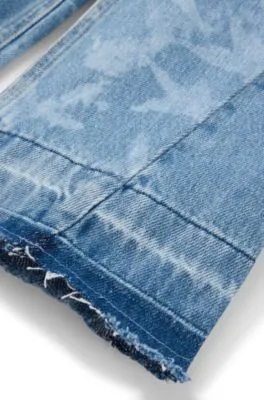 Kids' relaxed-fit jeans in star-print cotton denim
