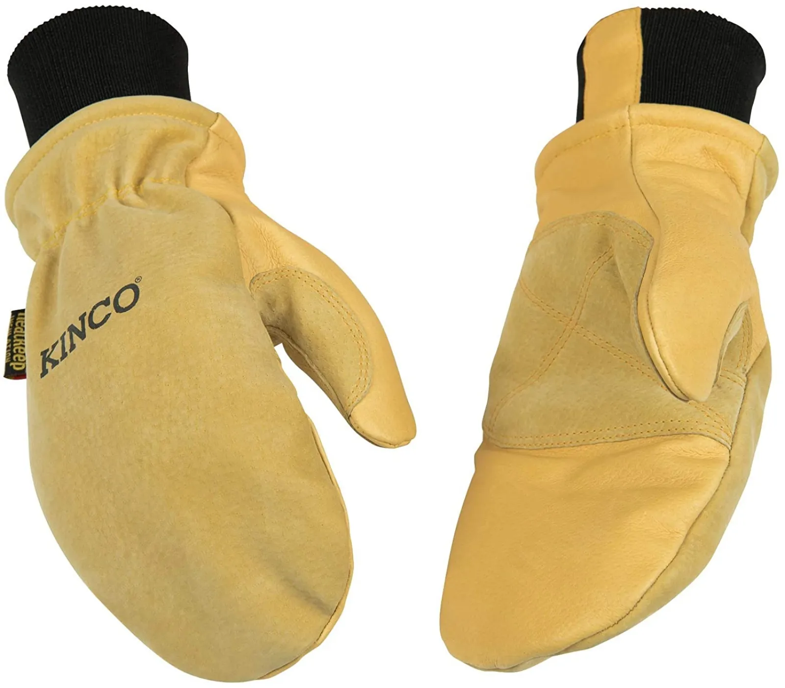 Kinco Lines Premium Grain & Suede Pigskin Ski Mitt With Omni-Cuff