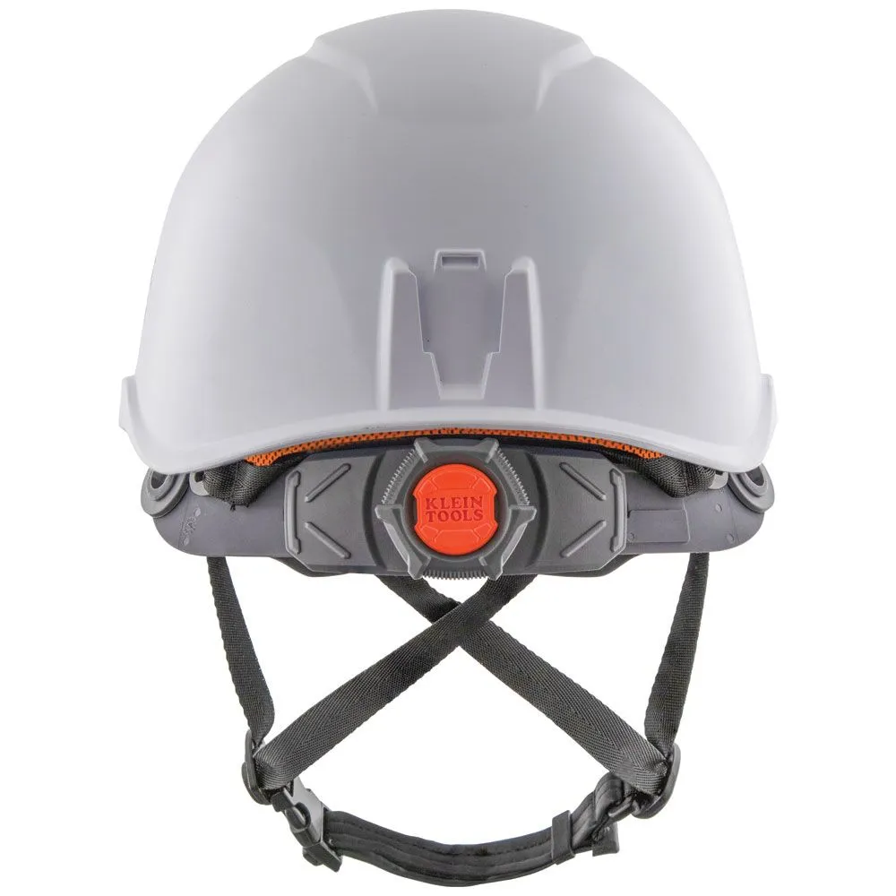 Klein Safety Helmet, Non-Vented-Class E, with Rechargeable Headlamp, White #60146