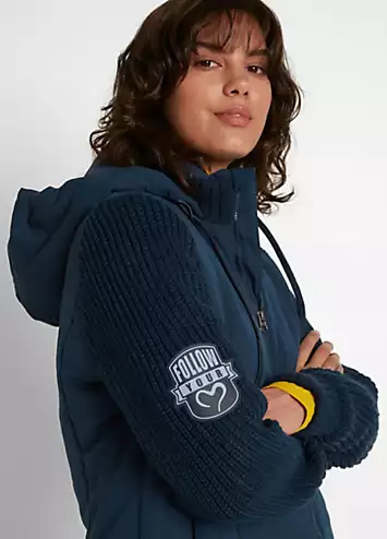 Knitted Sleeve Hooded Jacket by bonprix | Look Again
