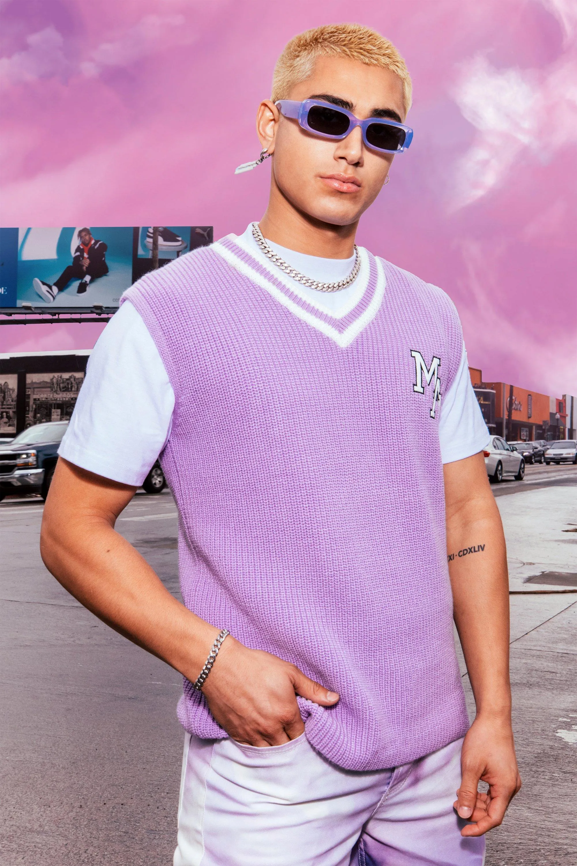 Knitted Varsity Tank Top