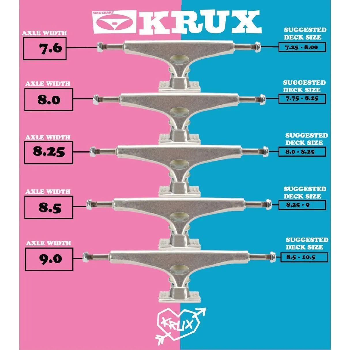 Krux Trucks K5 Galaxy Standard Skateboard Trucks Multi 8.5