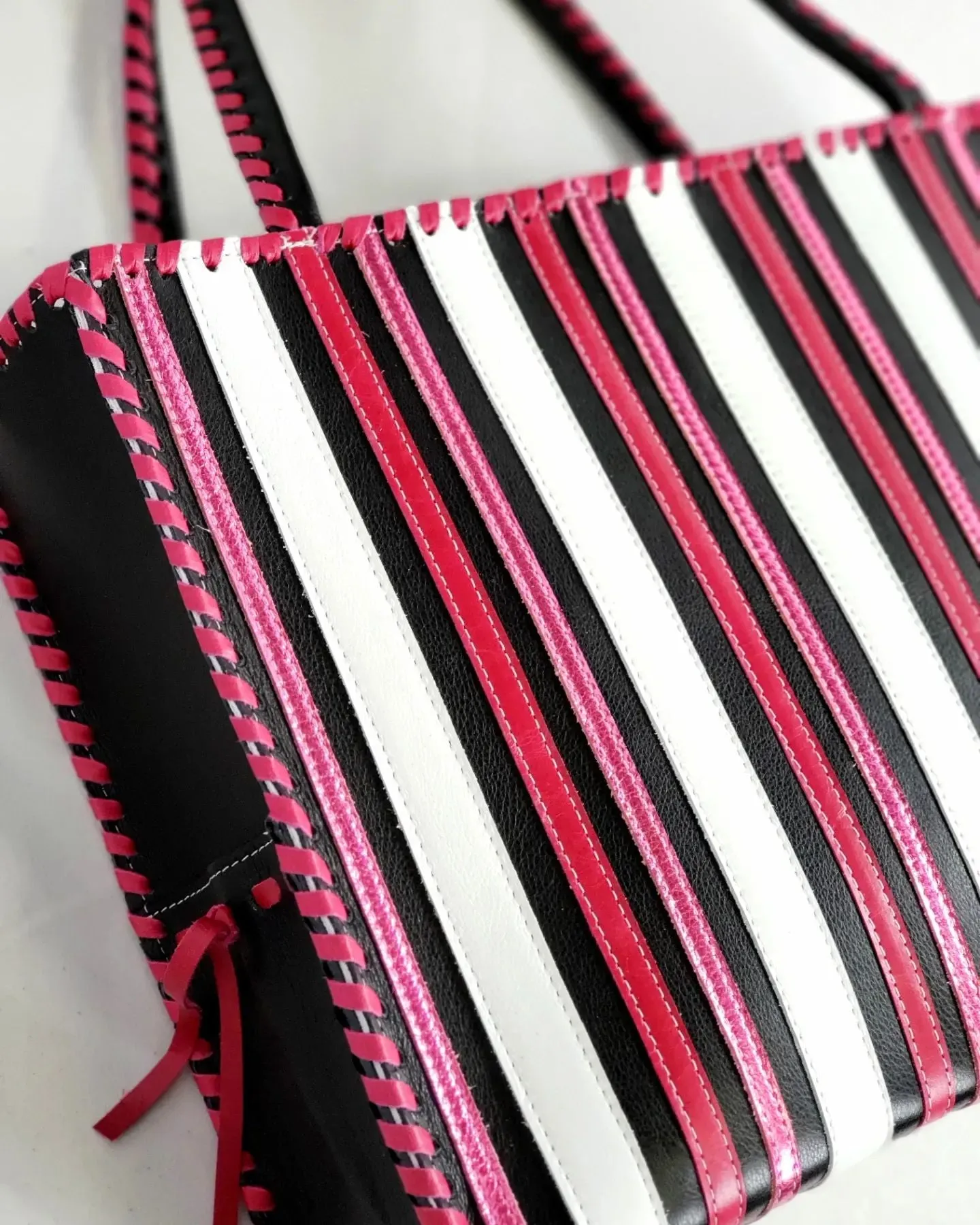KurtMen Barbie Stripe Wide Box Tote