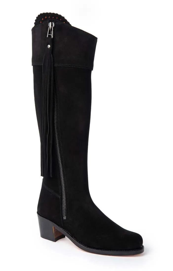 Ladies Extra Fit Suede Riding Boot