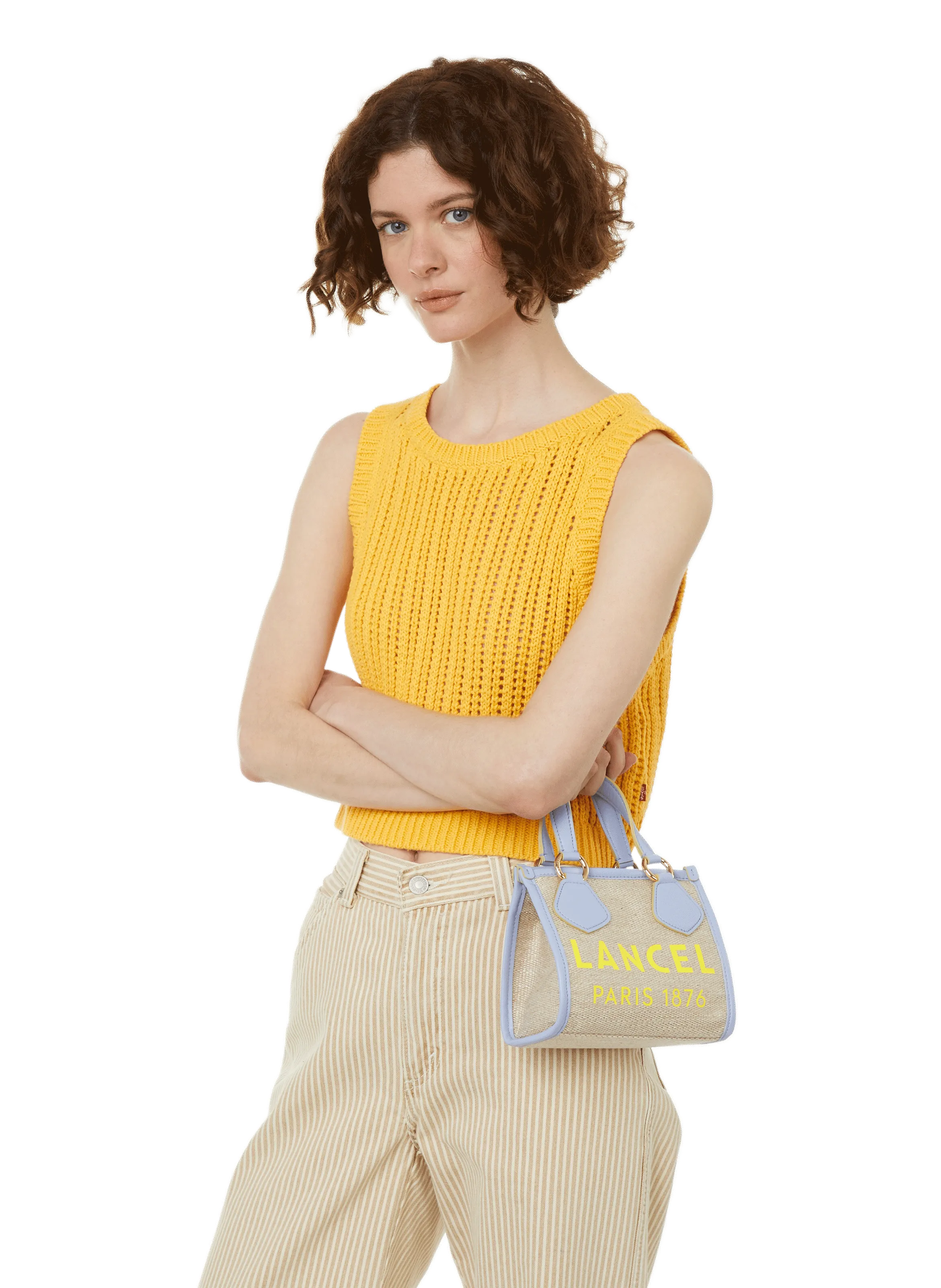 LANCEL  Summer Tote mini leather bag - Multicolour