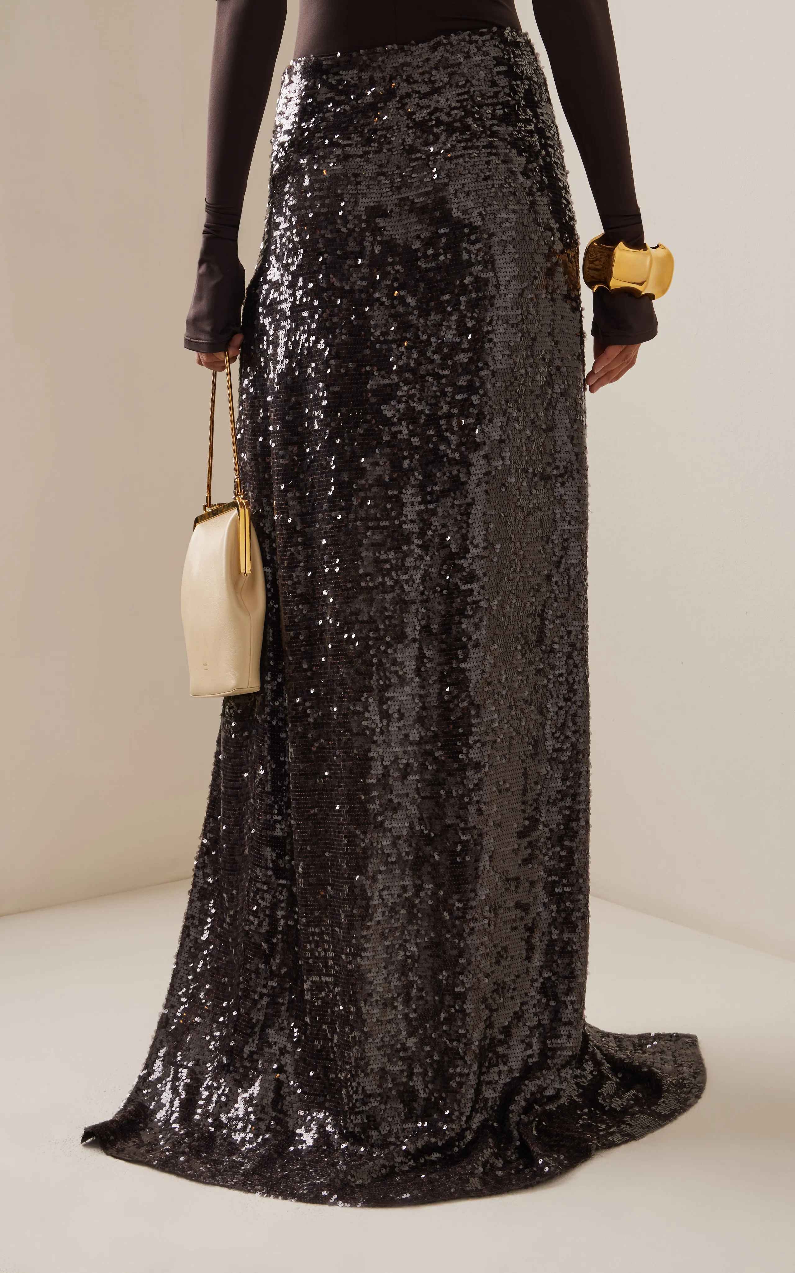 LAPOINTE Sequined Crepe Maxi Skirt