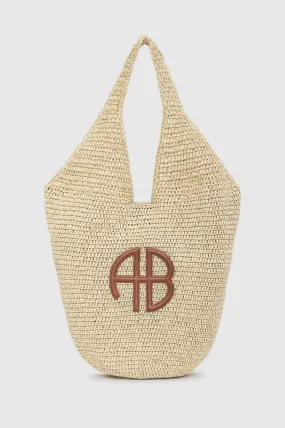 Large Leah Hobo | Natural with Cognac