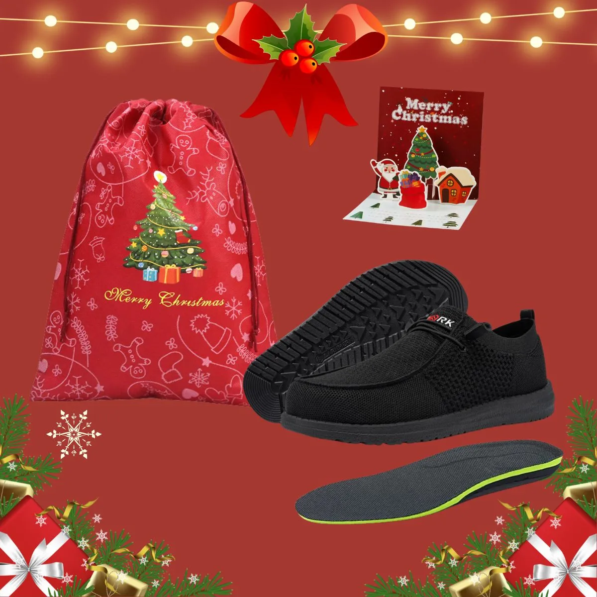 Larnmern Steel Toe Loafers Gift Bundle For Women