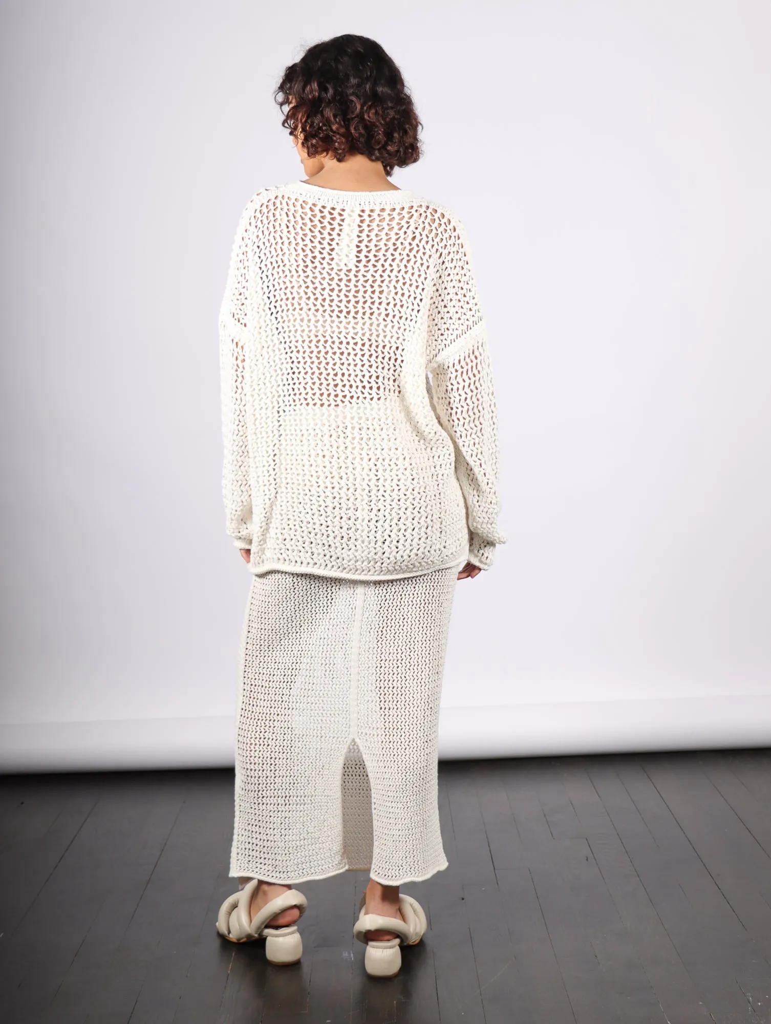 Lauren Manoogian Big Net Pullover in Bone by Lauren Manoogian