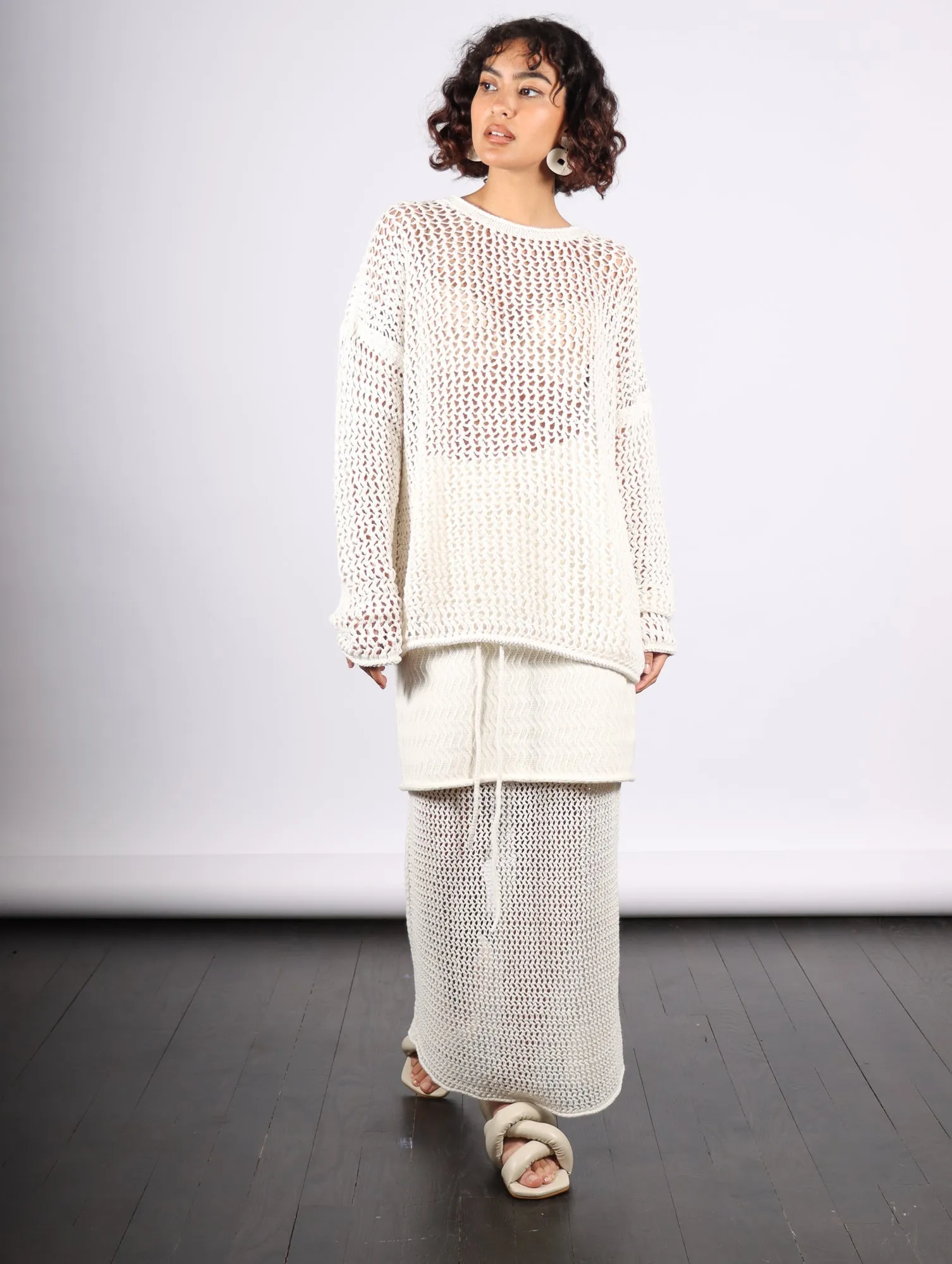Lauren Manoogian Big Net Pullover in Bone by Lauren Manoogian