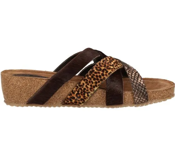 LAZAMANI mules pour femmes chaussures d'été à la mode séparateur d'orteils 75.715 marron
