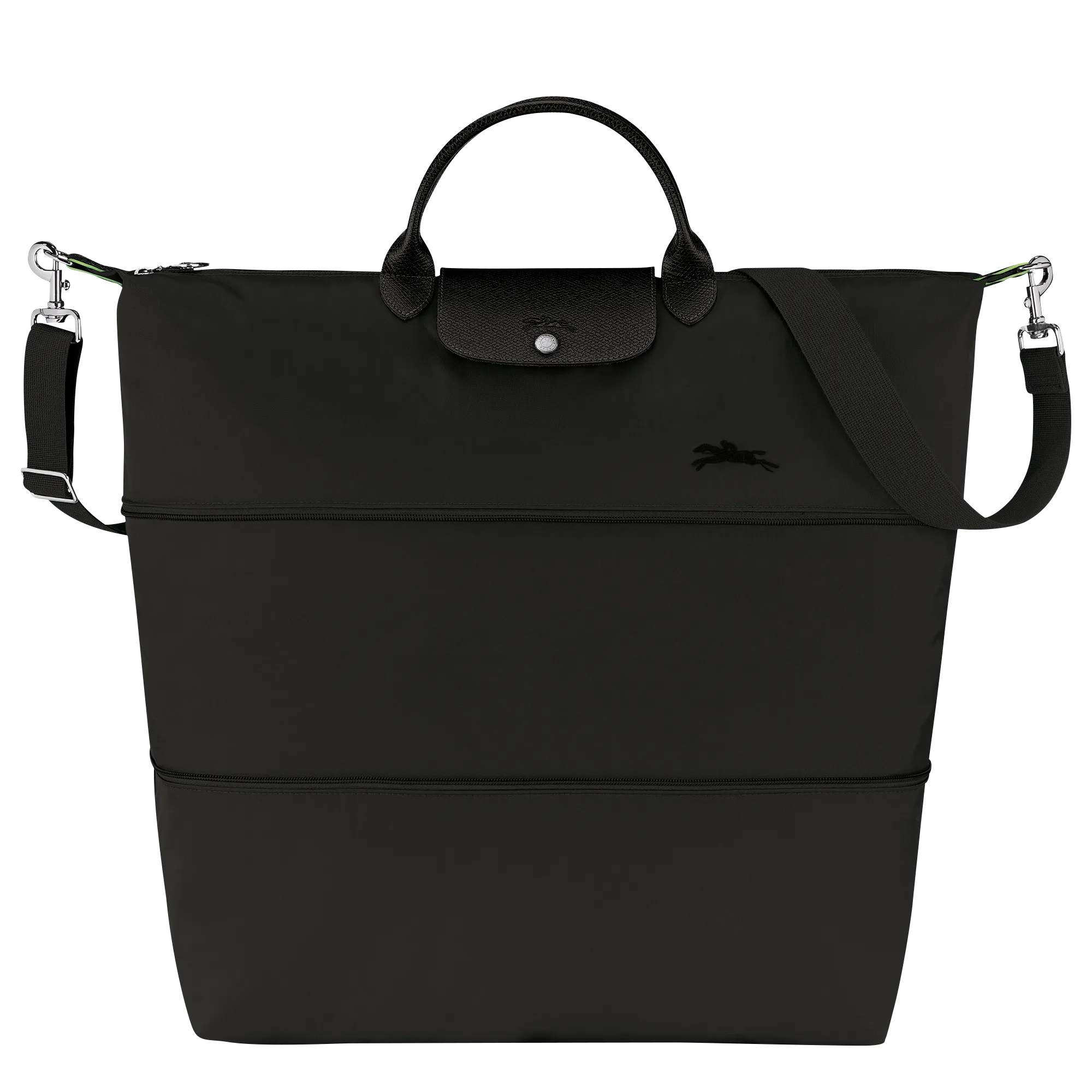 Le Pliage Green Travel bag expandable Black - Recycled canvas