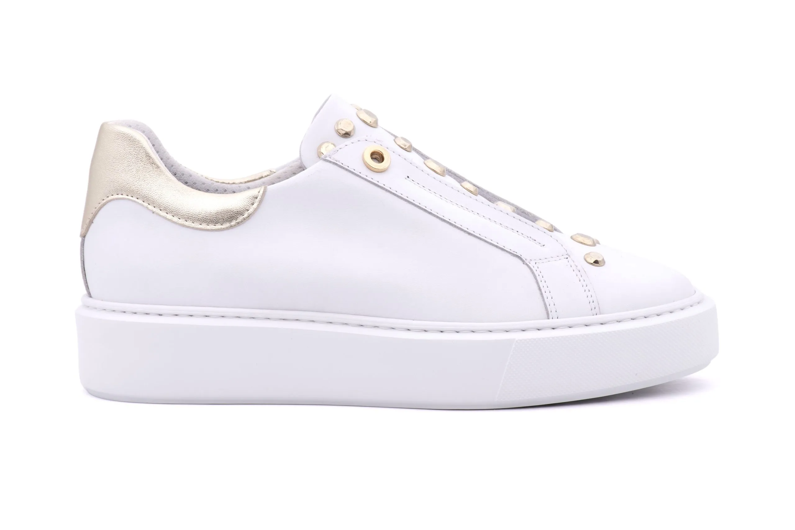 Leather sneakers with studs