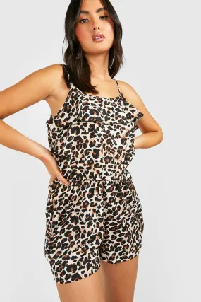 Leopard Ruffle Flippy Romper
