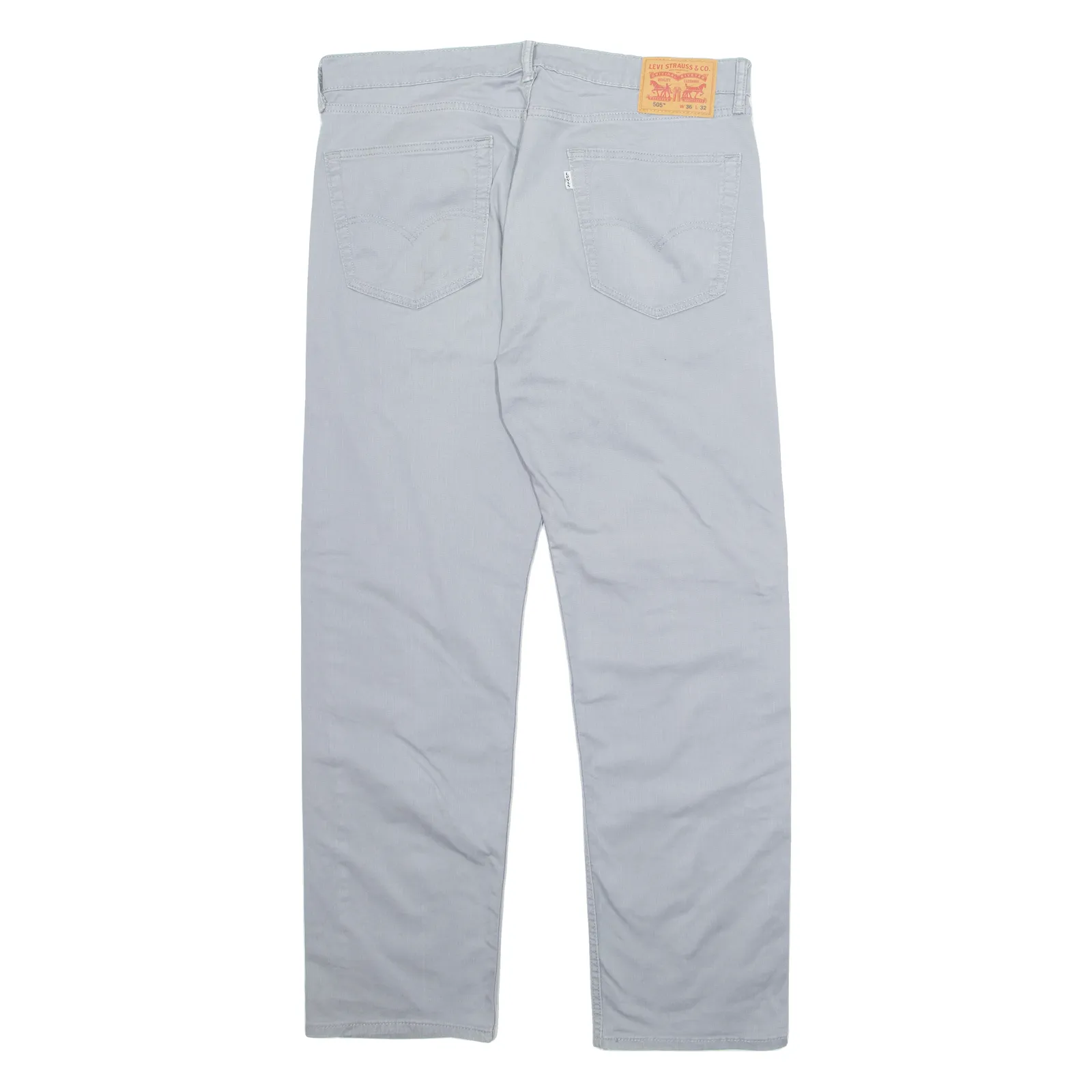 LEVI'S 505 Mens Trousers Grey Regular Straight W36 L32