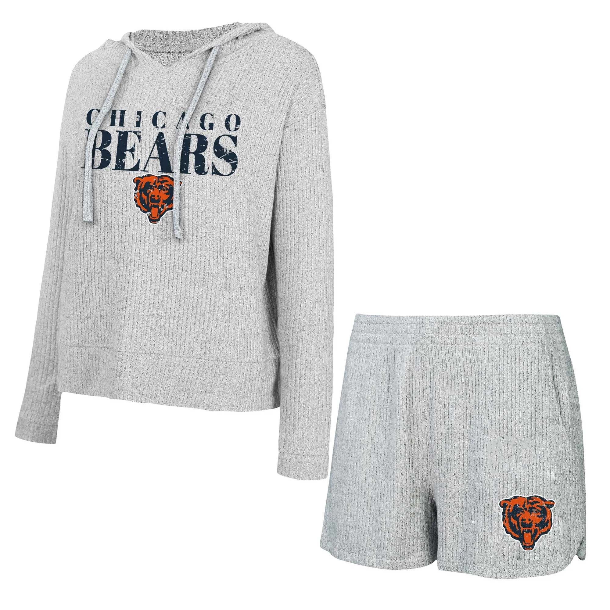 Lids Women's Concepts Sport Gray Chicago Bears Juniper Long Sleeve Hoodie T-Shirt & Shorts Set